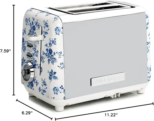 Miniatura 8 de VQ Laura Ashley China Rose - Tostadora de 2 rebanadas de acero inoxidable Tostadora multifuncional de bagels y pan de 2 rebanadas con modo