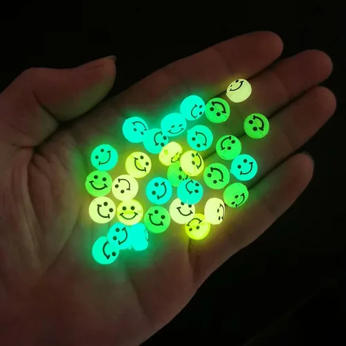 Miniatura 10 de 200 cuentas de cara sonriente, cuentas espaciadoras de cara feliz para bricolaje, joyas, pulseras, aretes, collares, suministros de fabricación