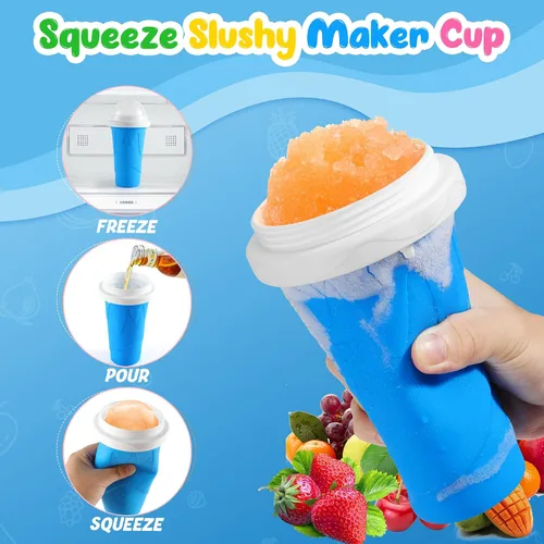 Miniatura 4 de Tgosomt Paquete de 2 Vasos para Hacer Granizados, Vaso de Batidos Mágico de Compresión Rápida, Vasos para Granizados Congelados DIY, Batidora