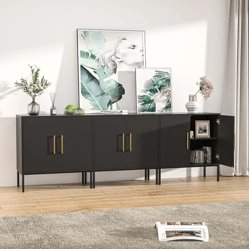 Miniatura 13 de LYNSOM Gabinete de Almacenamiento con Puertas, Juego de 3, Gabinete Buffet Moderno con Almacenamiento, Aparador de Cocina Buffet, Gabinete de Acento
