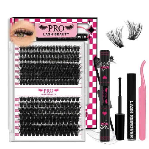 Miniatura 13 de Kit de Racimos de Pestañas 280 Piezas Pestañas en Racimo 30D+40D Kit de Extensión de Pestañas con Adhesivo y Sellador de Pestañas Resistente al Agua