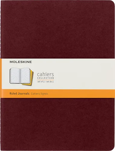 Miniatura 9 de Moleskine Asunto Diario Cahier, tapa suave, XL (7.5 x 9.75 pulgadas), negro y rojo arándano, 160 páginas (juego de 2)