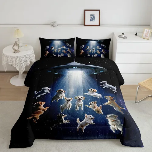 Miniatura 24 de Feelyou Juego de edredón para niños, diseño de gatos de dibujos animados, tamaño twin, lindo juego de ropa de cama de gatitos para adolescentes