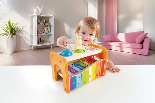 Miniatura 3 de Banco para tocar música con xilófono de Hape, talla única , Amarillo