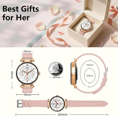 Miniatura 6 de Relojes para mujer, responder/hacer llamadas, reloj AMOLED de 1.32 pulgadas con pantalla ultra clara para mujer con frecuencia cardíaca, monitor