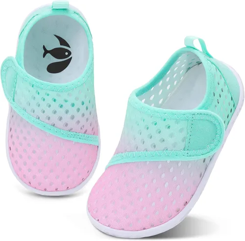 shopUAL Zapatos de agua para niños y niñas, calcetines acuáticos para la playa, zapatos de agua descalzos para caminar, zapatos de agua de secado
