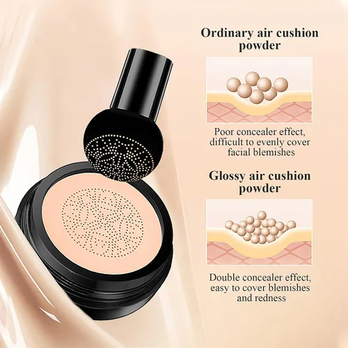 Miniatura 9 de Mushroom Head Air Cushion CC Cream - Base de maquillaje facial BB Cream para piel madura, corrector hidratante que ilumina larga duración, tono