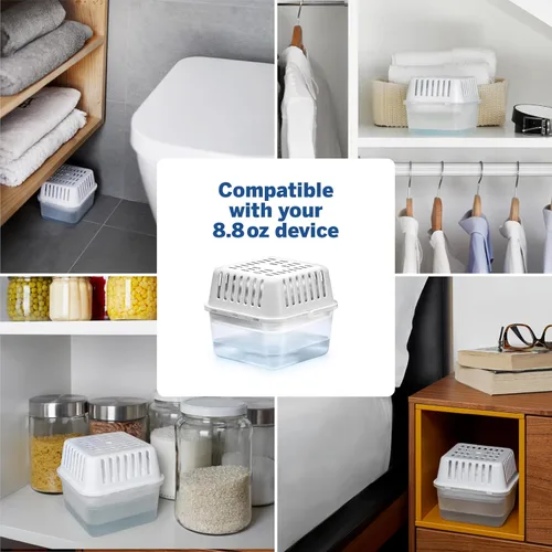 Miniatura 4 de HUMYDRY Recambios de absorción de humedad para deshumidificador de 8.8 onzas, paquete de 6 bolsas sin perfume, hasta 100 pies cuadrados, control