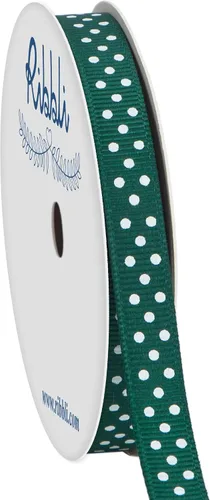 Miniatura 20 de Ribbli Cinta de grogrén para manualidades, carrete de 3/8 pulgadas, 10 yardas, narciso amarillo con puntos blancos, uso para envolver regalos