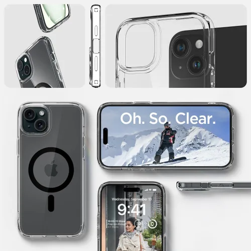Miniatura 428 de Spigen Funda para iPhone 13 Mini, ultra híbrida MagFit [antiamarilleo] [compatible con Magsafe] - Transparente