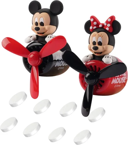 Miniatura 10 de 2 piezas de ambientadores de coche con diseño de oso piloto, difusor de ventilador de coche con hélice, ambientador de coche creativo con diseño