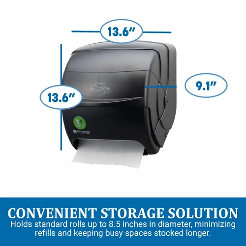 Miniatura 2 de San Jamar Ecologic Integra - Dispensador de toallas de papel de plástico reciclado, capacidad de rollo universal, dispensador de pared con cero Negro