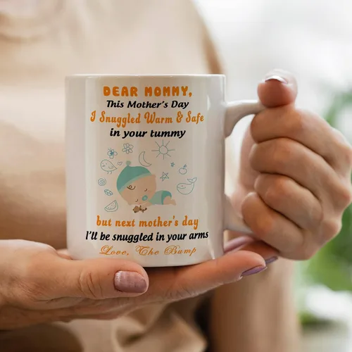 Miniatura 2 de Taza de anuncio de embarazo de Navidad – Regalo de mamá esperada de Baby Bump – Taza de café para madre futura – Regalo de revelación de bebé
