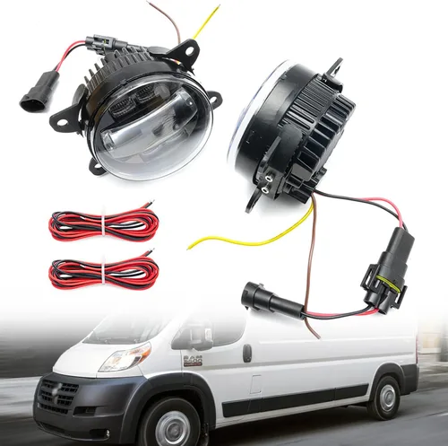 Miniatura 2 de Conjunto de lámpara antiniebla LED de repuesto para Ram Promaster 1500 2500 3500 2014-2023 Switchback ámbar blanco DRL Lámparas de conducción
