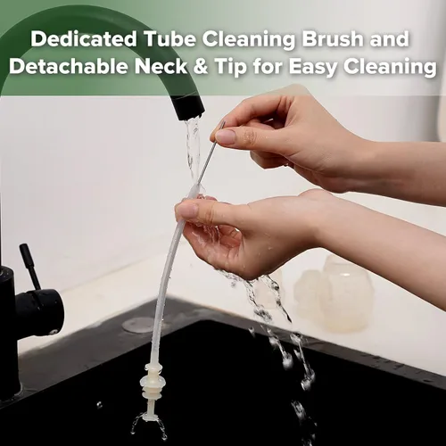 Miniatura 7 de haakaa Aspirador nasal de silicona para bebé – Lechón de nariz de bebé, aspirador nasal de cuello de cisne con válvula anti-retorno, limpiador
