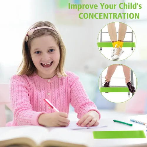 Miniatura 5 de PLULON Paquete de 15 bandas para sillas para niños con pies inquietos, bandas elásticas para pies, bandas flexibles para sillas de aula, sillas Verde