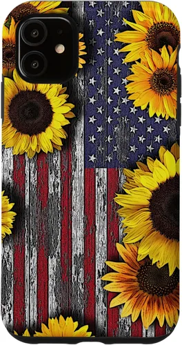 Miniatura 8 de American Flag with Sunflowers Case for iPhone 17