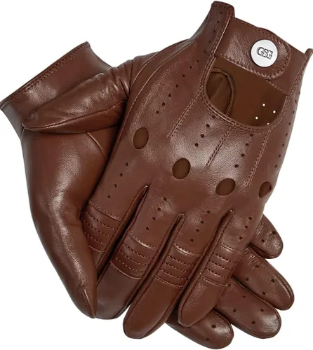 Miniatura 15 de GSG Guantes de cuero genuino para hombre de piel de oveja negros para conducir en bicicleta con pantalla táctil, guantes de motocicleta sin forro