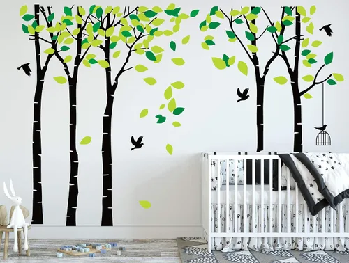 Miniatura 2 de Calcomanía de pared de árbol de la selva gigante para pared, vinilo extraíble, arte mural para habitación de los niños, guardería, dormitorio, sala