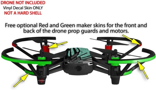 Miniatura 3 de Skin Decal Wrap 2 Pack para DJI Ryze Tello Drone Baja 0040 Seafoam Green Drone no incluido