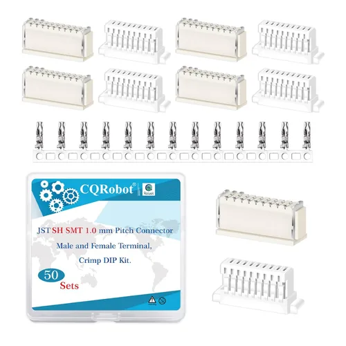 Miniatura 80 de CQRobot JST EL 4.5 mm de paso 2 pines conector electrónico IC macho, enchufes hembra carcasa y kit de terminales de crimpado en T macho/hembra. 50