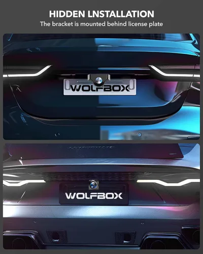 Miniatura 6 de WOLFBOX Soporte de placa de matrícula de cámara trasera inversa, soporte de instalación para cámara de visión de respaldo