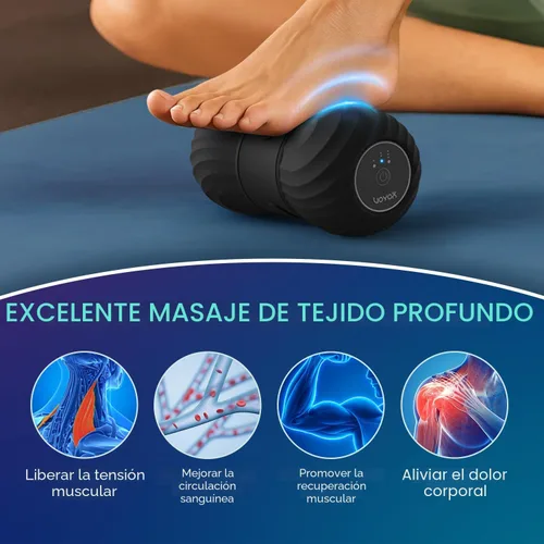 Miniatura 3 de Rodillo vibratorio de bola de masaje de maní, bola de masaje eléctrica de doble lacrosse con 4 intensidades para aliviar el dolor muscular, masaje