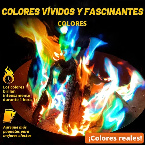 Miniatura 2 de HGD (Paquete de 6) Paquetes de cambio de color de fuego de campamento mágico para fogata, chimenea interior/exterior, hoguera - llama mágica de arco