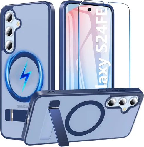 Miniatura 28 de Funda OWKEY Samsung Galaxy A13 5G, Funda Magnética para Teléfono con Soporte y Protector de Pantalla, Funda Protectora Antihuellas y a Prueba de A13
