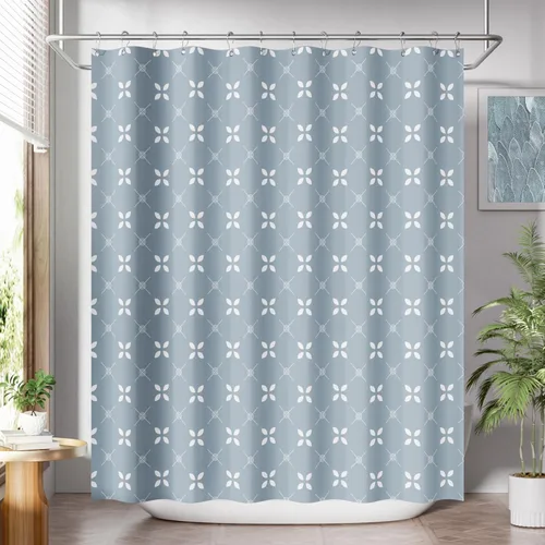 Miniatura 48 de AmazerBath Cortina de ducha floral, juego de cortinas de ducha lavables de tela con 12 ganchos para cortina de ducha, cortinas de ducha de tela C
