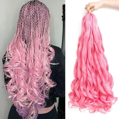Miniatura 54 de WIPPORYA Cabello Rizado Francés para Trenzar de 24 Pulgadas, 6 Paquetes de Cabello Ondulado Suelto Elástico para Crochet Pre-Estirado 3.53