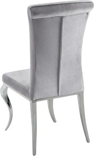 Miniatura 5 de Coaster Home Furnishings - Betty - Juego de sillas de comedor de metal tapizado en terciopelo - Patas de metal curvas, respaldo macizo tapizado