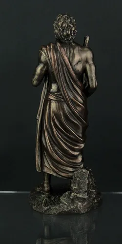 Miniatura 3 de Veronese Design Estatua griega de Asclepio con acabado de bronce del dios de la medicina