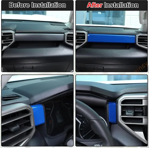Miniatura 5 de Aunginsy Tiras de Panel de Salpicadero de Control Central Compatibles con Toyota Tundra/Sequoia 2022-2025 Moldura de Consola Central de Coche