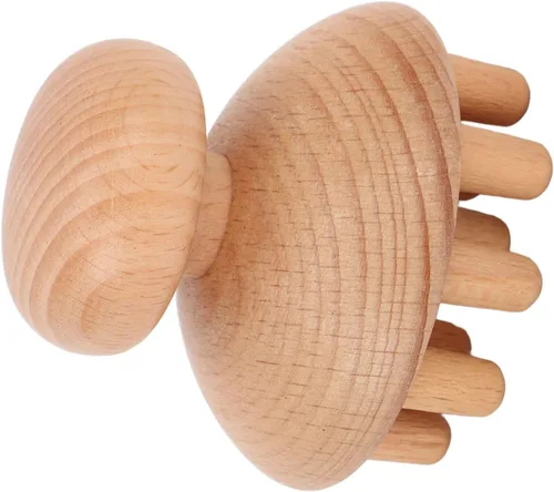 Miniatura 4 de HURRISE Masajeador de cabeza de madera, forma elimina molestias, reduce el estrés, herramienta de masaje de cabeza para dolor de cabeza