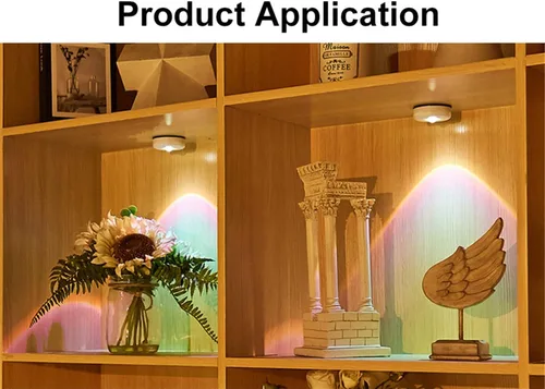 Miniatura 5 de Paquete de 6 luces LED táctiles que funcionan con pilas, para pared, lámpara de puesta de sol para cocina, dormitorio, armario, armario, decoración