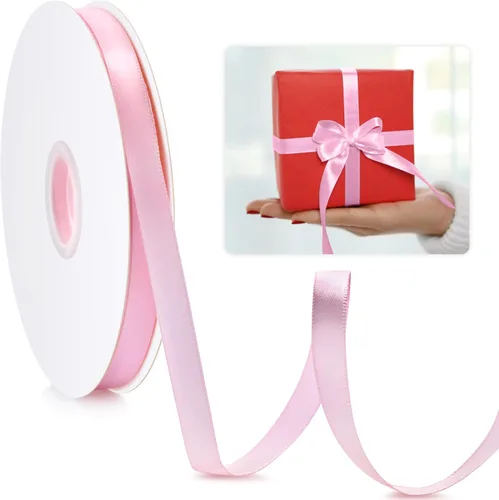 Miniatura 14 de Cinta blanca de 3/8 pulgadas, cinta de 50 yardas para envolver regalos, ramo de flores, manualidades, lazo, pelo de Leis, cintas de tela de satén