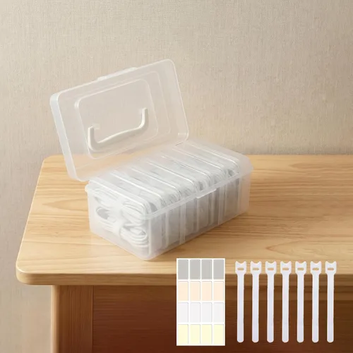 Caja de almacenamiento de cables portátil con asa y etiquetas adhesivas, organizador de cables de viaje para cables de carga, cables USB,