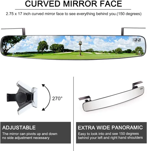 Miniatura 3 de 10L0L Espejos para carrito de golf contienen espejos laterales plegables y espejo retrovisor universal para Yamaha Club Car DS Precedent/EZGO TXT RXV