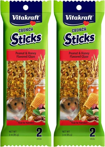 Miniatura 10 de Vitakraft Crunch Sticks Hamster Treats sabor manzana y miel, paquete de 2 palitos masticables crujientes saludables para hámsters y jerbos - Juguete