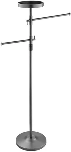 Miniatura 4 de Toallero de baño independiente sin perforaciones, estante de almacenamiento junto a la bañera, de acero inoxidable, soporte para toallas, color negro