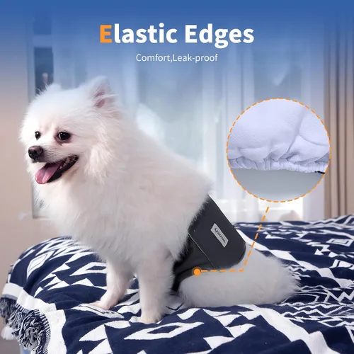 Miniatura 9 de Vecomfy Bandas para el Vientre para Pañales de Perros Machos (Paquete de 5), Premium Lavables Reutilizables Envolturas Medianas para el Vientre