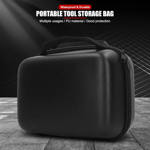 Miniatura 2 de Funda de transporte de herramientas rígida de EVA de 10 x 8 x 4 pulgadas, con capa exterior de piel sintética impermeable, bolsa de almacenamiento