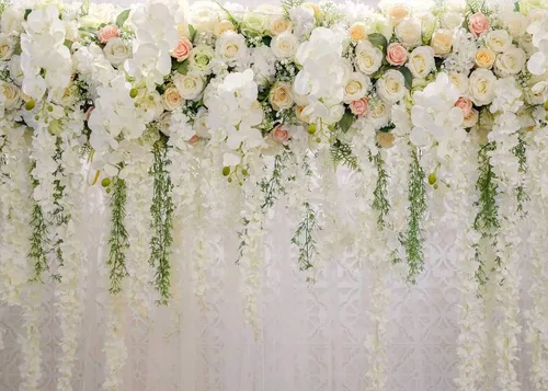 Miniatura 6 de Fondos de fotografía con temática floral de rosas blancas para despedida de soltera, boda, flores, fondo de fotos, fiesta de cumpleaños, retrato