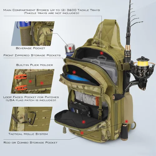 Miniatura 5 de KastKing BlowBak - Bolsa táctica para aparejos de pesca, mochila de pesca ligera, almacenamiento para equipo y equipo, regalo para hombres A