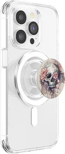 Miniatura 4 de FLORAL FLORAL SKULL BLACK PINK ART PARA TATUAJE NIÑAS MUJERES PopSockets PopGrip: agarre intercambiable para teléfonos y tabletas PopSockets MagSafe