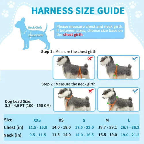 Miniatura 4 de Arnés para perro Lukove sin tirón y juego de correa, arnés suave acolchado para perros pequeños, arnés reflectante ajustable en cuello y pecho