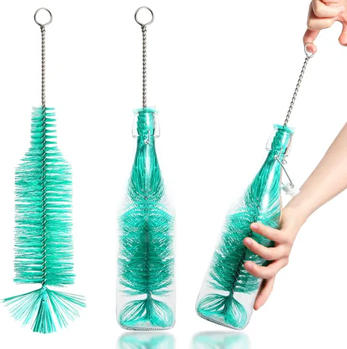 Miniatura 8 de Cepillo para botellas, ideal para limpiar botellas de cuello estrecho con parte superior oscilante, cerveza, vino, cerveza, refrescos, aerosoles
