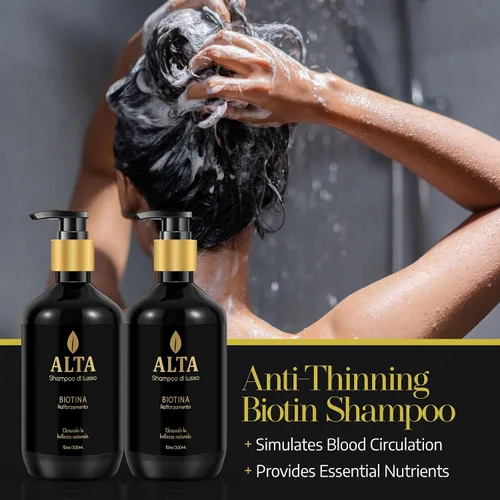 Miniatura 2 de All Goods Alta Strengthening Biotin + Caffeine Shampoo 10oz – DHT Blocker Formula para la pérdida y adelgazamiento del cabello – Champú espesante