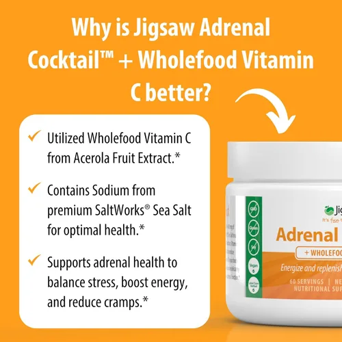 Miniatura 6 de Jigsaw Health Cóctel suprarrenal con vitamina C de alimentos integrales, 60 porciones